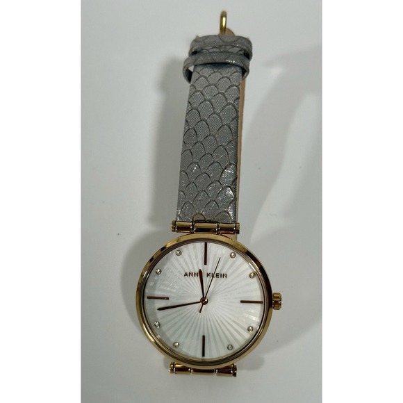 Anne Klein Wristwatch Women OS Grey Gold Good Snakeskin Leather AN/3754 - Picture 11 of 11